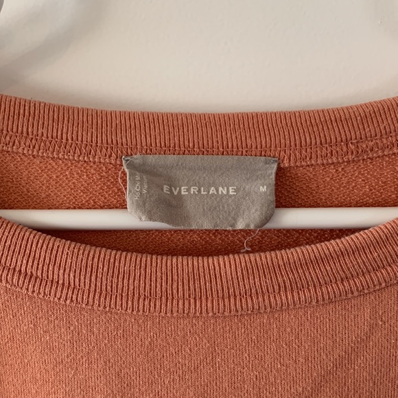 Everlane light weight French terry crewneck sweater in Salmon/Coral pink - Picture 5 of 8